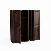 Woodwing Solid Sheesham Wood Wardrobe Set (Walnut Finish)